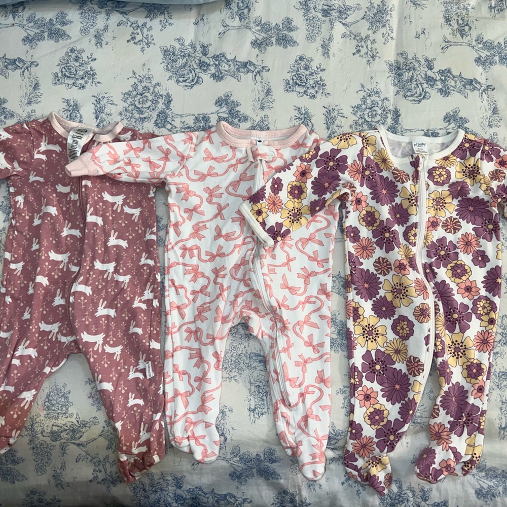 Floral and Animal Print Kids Footies